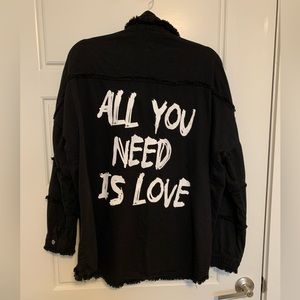 Oversized Black Denim Jacket